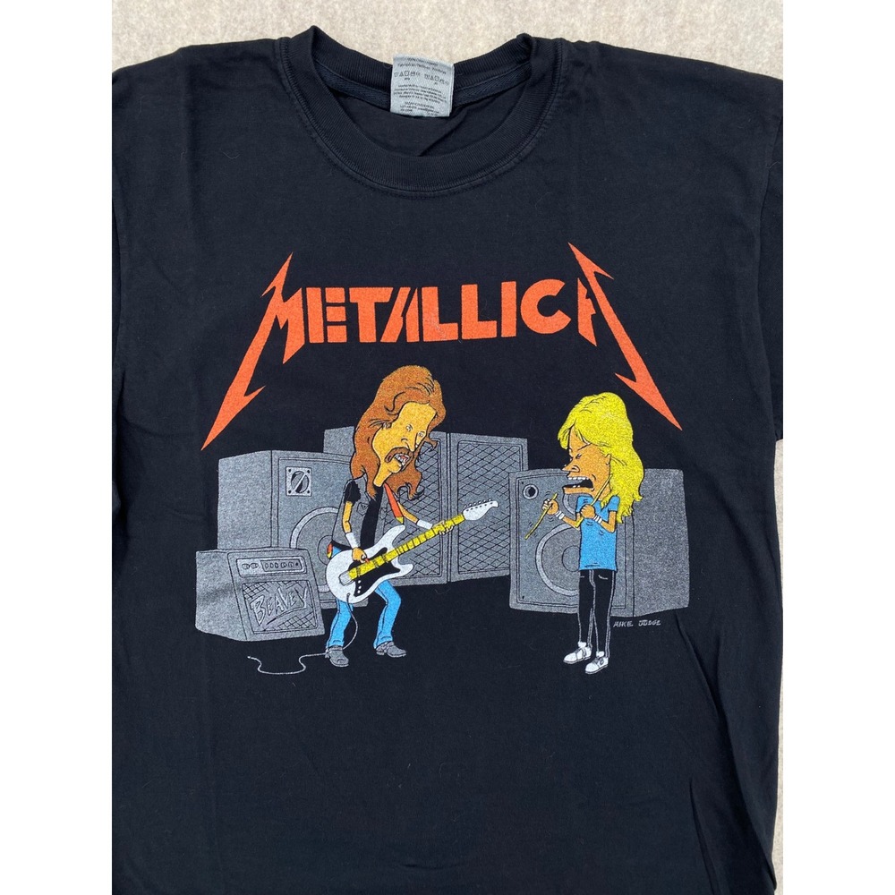 Comfort Colors Beavis and Butt-Head Metallica‎ T-Shirt Mens Medium Black MTV Tee